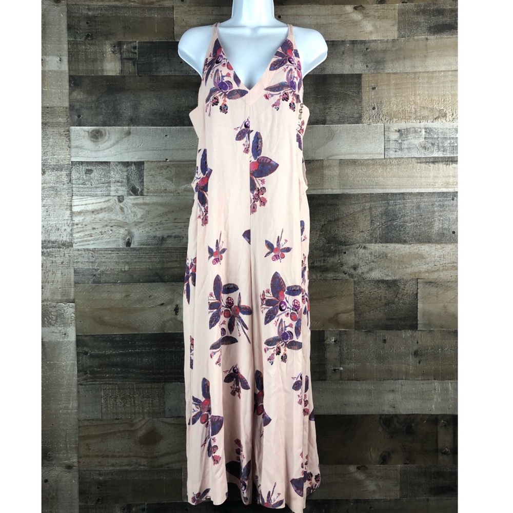 Free People | Dream Big Wide Leg Jumpsuit Cropped V-Neck Cut Out Sleeveless XS